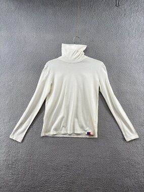 KULE Ivory Organic Cotton Turtleneck Long Sleeve Tee XS